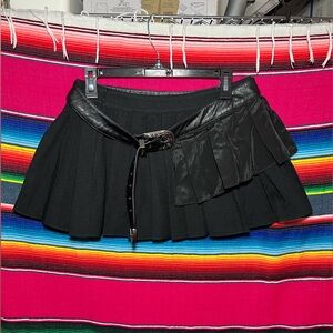ANDERSSON BELL Birdie Double Pleats Skirt in Black Size 34